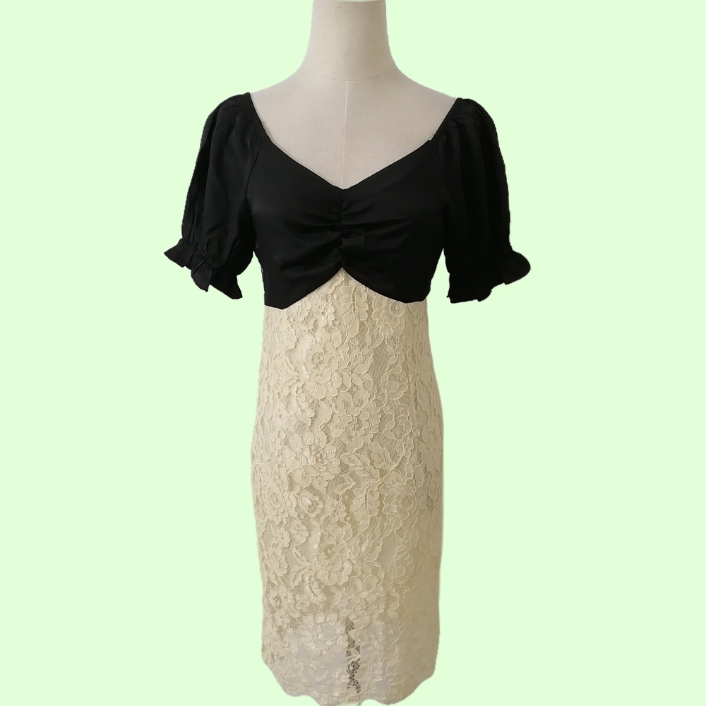 puff sleeve midi dress